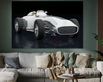 Mercedes W196 Silver Arrow vue de trois quarts