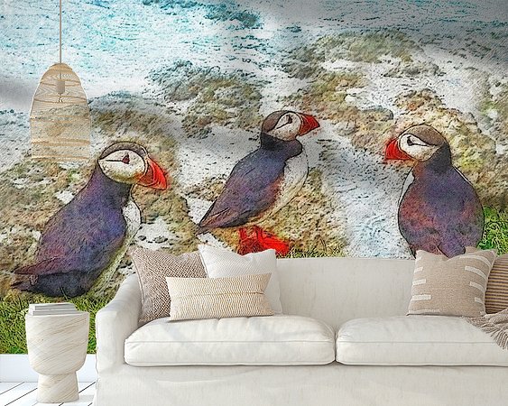 Voorbeeld van het werk in een kamer