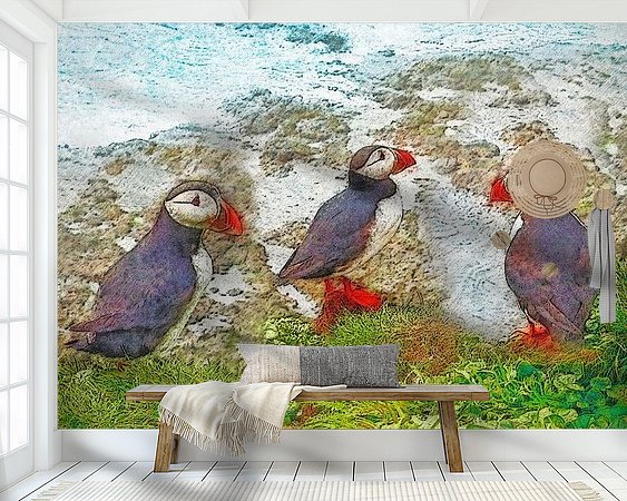 Voorbeeld van het werk in een kamer