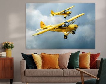 Piper Super Cub aircraft in formation by Planeblogger