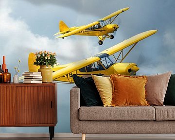 Piper Super Cub aircraft in formation by Planeblogger