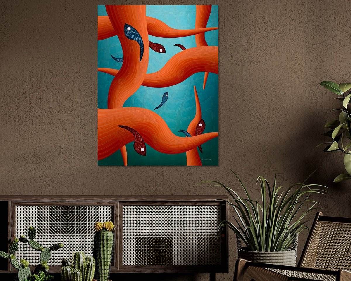 Voorbeeld van het werk in een kamer