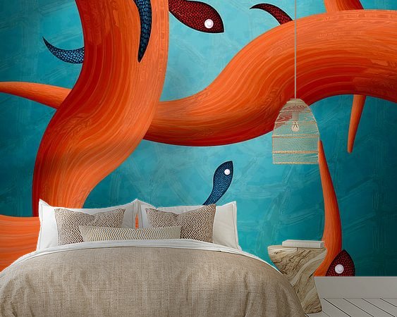 Voorbeeld van het werk in een kamer