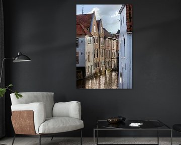 Häuser am Fluss Lange Linschoten in Oudewater von Peter de Kievith Fotografie