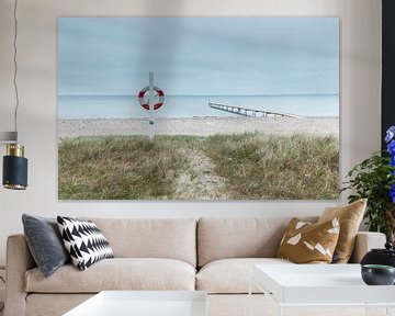 Steiger in zee (Middelfart - Denemarken) van Marcel Kerdijk