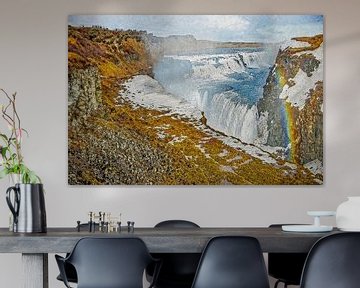 Gullfoss, IJsland van Frans Blok