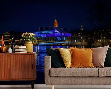 Venlo | Abendaufnahme des Hochwassers der Maas (Maaspoort)