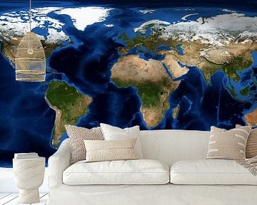 Earth without clouds by Space and Earth