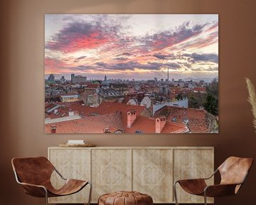 Uitzicht skyline Zagreb - Kroatie van Marcel Kerdijk