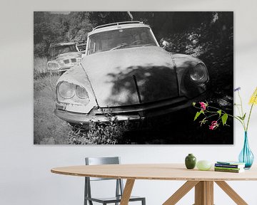 Citroen DS station black and white by Ton van Waard - Pro-Moois
