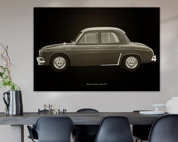 Renault Dauphine Gordini en noir et blanc sur Jan Keteleer