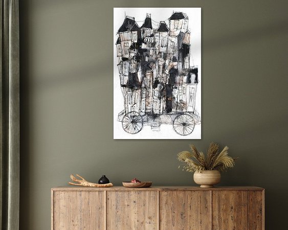 Voorbeeld van het werk in een kamer