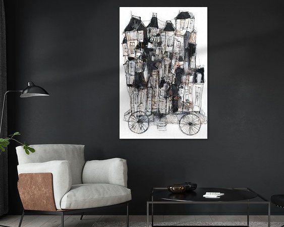 Voorbeeld van het werk in een kamer