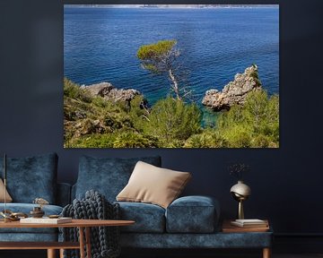 Kustlandschap voor het schiereiland La Victoria in Mallorca van Reiner Conrad