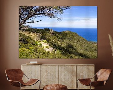 Schilderachtig uitzicht op de kustlijn in het noorden van Mallorca tussen Valldemossa en Bayalbufar van Reiner Conrad