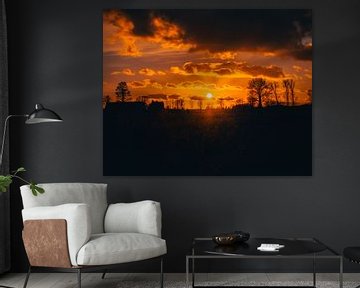 Bewolkte zonsondergang - Reisfotografie in België, Europa | Golden hou