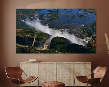 Spectaculaire luchtfoto van Victoria Falls in Afrika van Timon Schneider