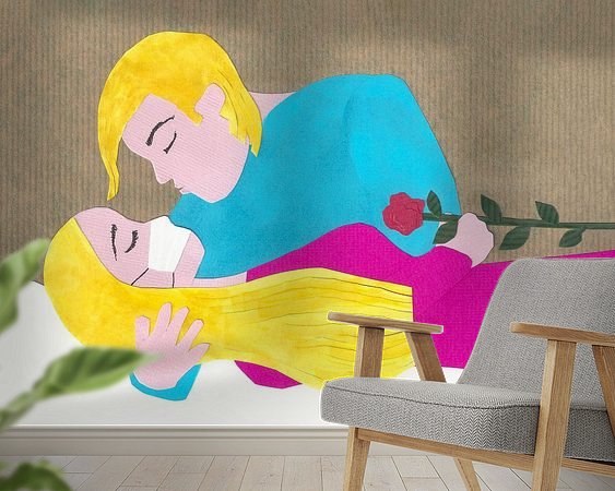 Voorbeeld van het werk in een kamer