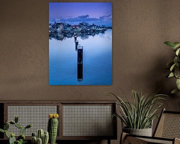 The Zaanse Schans in the Blue Hour by Rene Van der Made