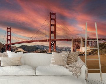 Golden Gate Bridge at Baker Beach in San Francisco USA by Dieter Walther