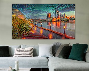 Colorful Abstract Painting Skyline London by Slimme Kunst.nl
