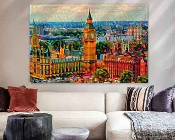 Colorful Painting Big Ben London by Slimme Kunst.nl