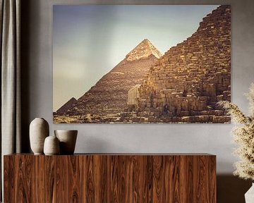 Die Pyramiden von Gizeh im Sommer 2019 05 von FotoDennis.com | Werk op de Muur