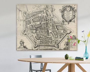 platttegrond van Dokkum, anno ca 1616.