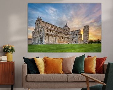 Kathedraal en Scheve Toren van Pisa van Michael Valjak