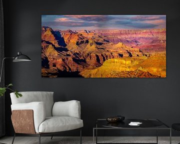 Panorama kleurrijke erosie bij Grand Canyon National Park in Arizona USA van Dieter Walther