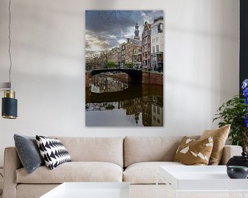 Zicht op de Westertoren in Amsterdam van Peter Bartelings