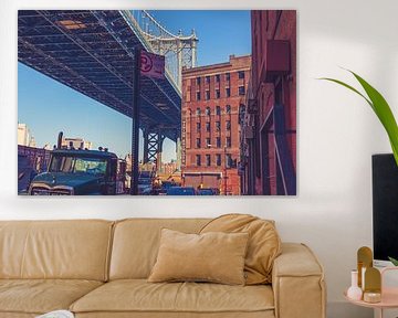 Bridges of Dumbo: An Iconic Connecting Game between Brooklyn and Manhattan New York 01 by FotoDennis.com | Werk op de Muur