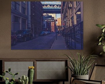 Les ponts de Dumbo : un jeu de liaison emblématique entre Brooklyn et Manhattan New York 02 sur FotoDennis.com | Werk op de Muur