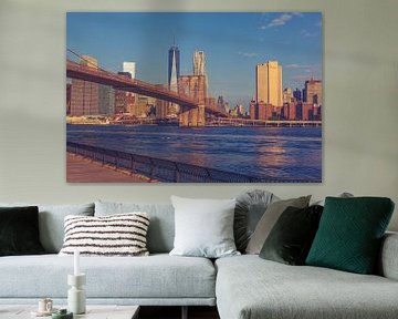 Bruggen van Dumbo: Een Iconisch Verbindingsspel tussen Brooklyn en Manhattan New York 08 van FotoDennis.com | Werk op de Muur