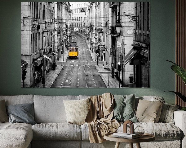 Gelbe Straßenbahn Lissabon