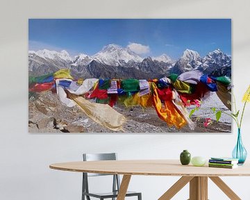 Gebedsvlaggen met Everest panorama van Timon Schneider