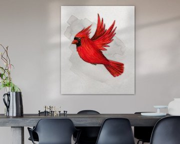 Fliegender roter Kardinal von Bianca Wisseloo