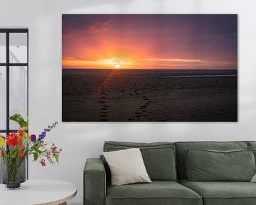 Sonnenuntergang Strand Maasvlakte von Marjolein van Middelkoop