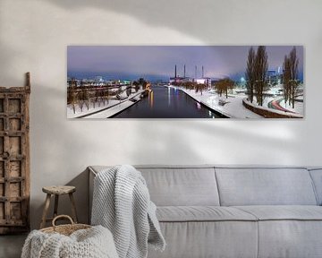 Met sneeuw aan het kanaal Panorama van Marc-Sven Kirsch