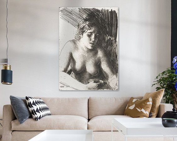 Voorbeeld van het werk in een kamer