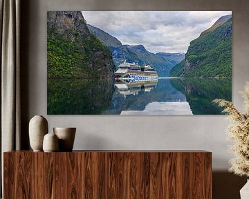 Cruise ship Aida Sol in the Geirangerfjord, Norway by Henk Meijer Photography