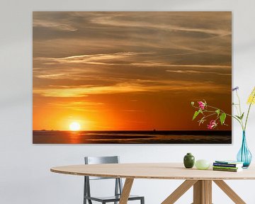 Sonnenuntergang auf dem Weltnaturerbe Wattenmeer  von Geertjan Plooijer