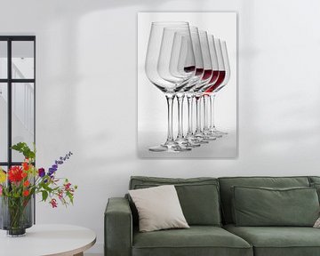 Wine glasses with red wine by Achim Prill