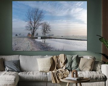 Winter scene with bridge and trees by Beeldbank Alblasserwaard