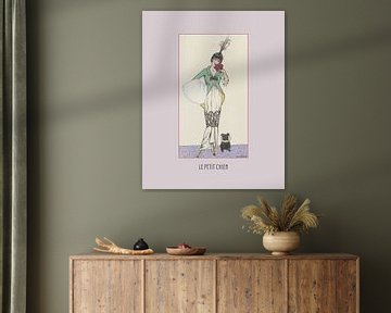 Le petit chien - pastel, spring, dog, art deco fashion print by NOONY