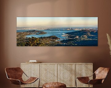 Panoramisch uitzicht op San Francisco en de Bay Area van Dieter Walther