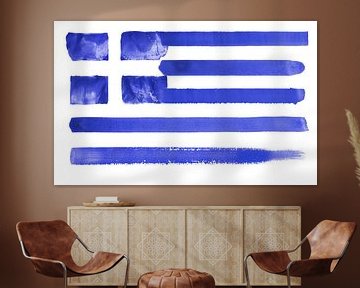 Symbolische nationale vlag van Griekenland van Achim Prill