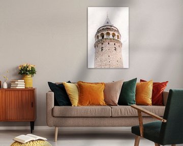 De Galata Tower in Istanbul, Turkije van Vildan Ersert