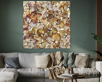 Hortensia blaadjes collage van Klaartje Majoor