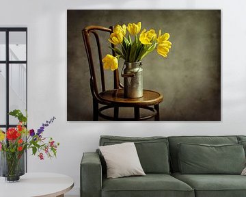 Gele Tulpen - Stilleven Met Bloemen van Diana van Tankeren